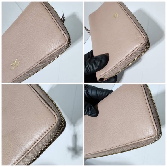 Authentic GUCCI Cellarius Calfskin Bamboo Tassel Zip Around Wallet Light Pink - Picture 8 of 11